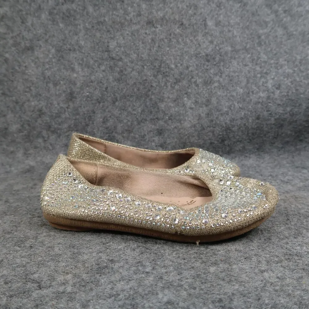 Link Shoes Kids Toddler Girl 10 Ballet Flats Dress Rhinestone Slip On Round Toe